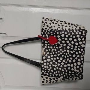 Liz Claiborne Purse Black and White with a Red Accented Heart ❤️